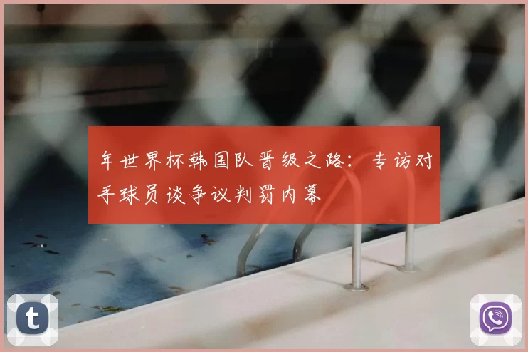 年世界杯韩国队晋级之路:专访对手球员谈争议判罚内幕