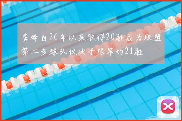 黄蜂自26年以来取得20胜成为联盟第二多球队仅次于绿军的21胜